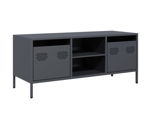 Mueble de TV acero laminado en frío antracita 101,5x39x43,5 cm