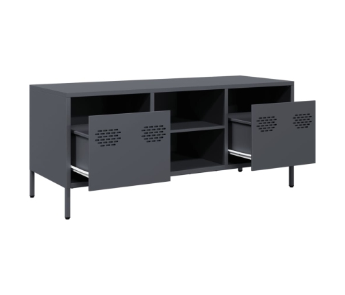 Mueble de TV acero laminado en frío antracita 101,5x39x43,5 cm