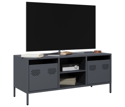 Mueble de TV acero laminado en frío antracita 101,5x39x43,5 cm