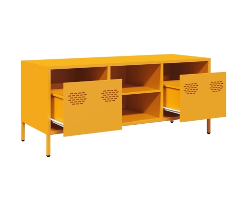 Mueble para TV acero laminado en frío amarillo 101,5x39x43,5 cm