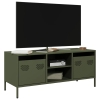 Mueble TV acero laminado en frío verde oliva 101,5x39x43,5 cm