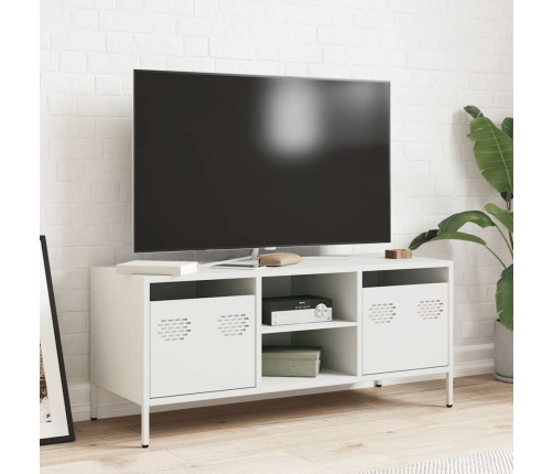 Mueble para TV acero laminado en frío blanco 101,5x39x43,5 cm