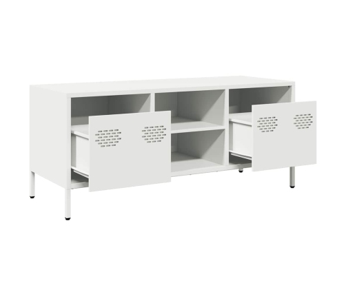 Mueble para TV acero laminado en frío blanco 101,5x39x43,5 cm