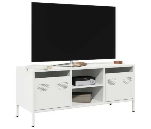 Mueble para TV acero laminado en frío blanco 101,5x39x43,5 cm