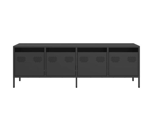 Mueble para TV acero laminado en frío negro 135x39x43,5 cm