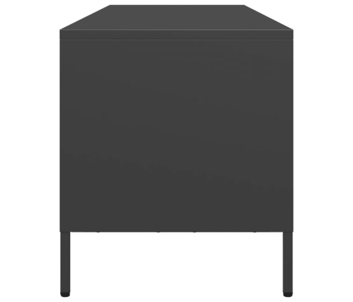 Mueble para TV acero laminado en frío negro 135x39x43,5 cm