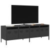 Mueble para TV acero laminado en frío negro 135x39x43,5 cm