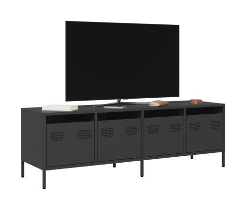 Mueble para TV acero laminado en frío negro 135x39x43,5 cm