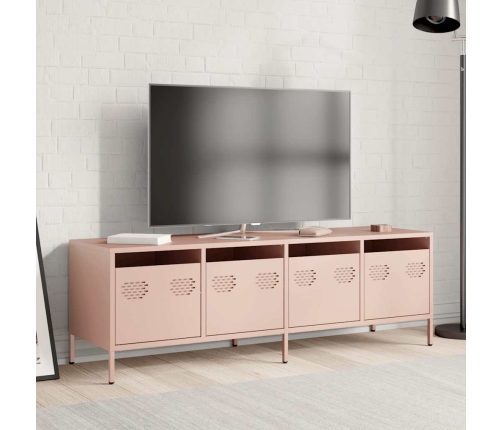 Mueble para TV acero laminado en frío rosa 135x39x43,5 cm