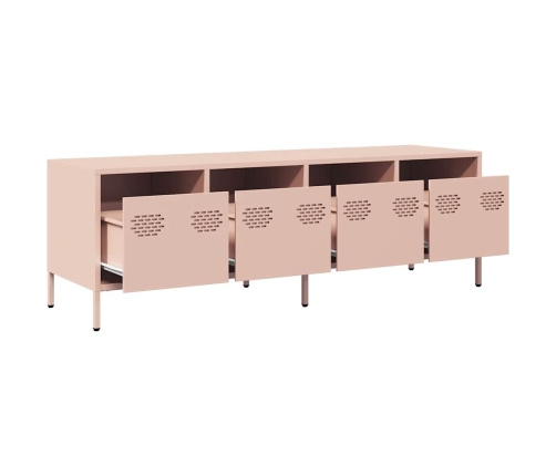 Mueble para TV acero laminado en frío rosa 135x39x43,5 cm