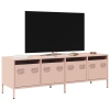 Mueble para TV acero laminado en frío rosa 135x39x43,5 cm