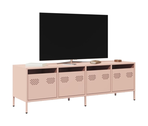 Mueble para TV acero laminado en frío rosa 135x39x43,5 cm