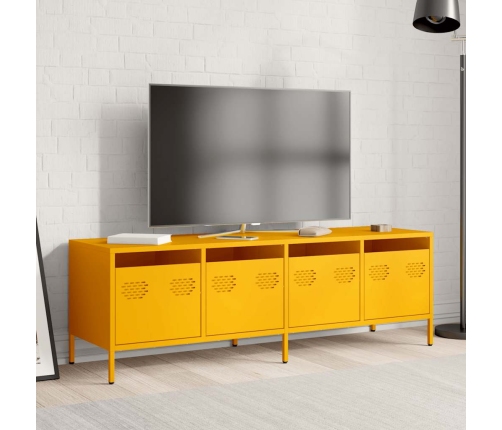 Mueble para TV acero laminado en frío amarillo 135x39x43,5 cm