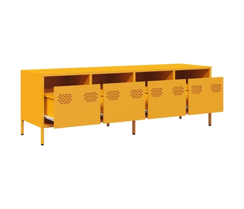 Mueble para TV acero laminado en frío amarillo 135x39x43,5 cm