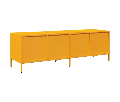 Mueble para TV acero laminado en frío amarillo 135x39x43,5 cm