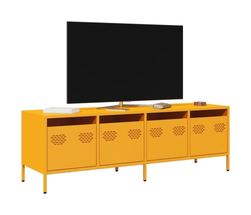 Mueble para TV acero laminado en frío amarillo 135x39x43,5 cm