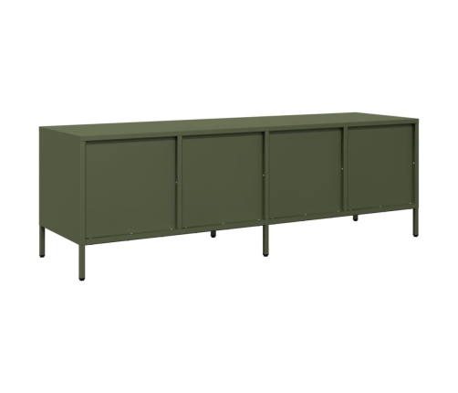 Mueble TV acero laminado en frío verde oliva 135x39x43,5 cm