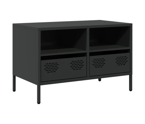 Mueble para TV acero laminado en frío negro 68x39x43,5 cm