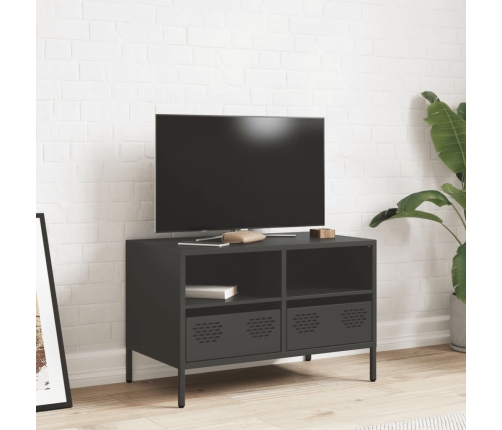 Mueble para TV acero laminado en frío negro 68x39x43,5 cm