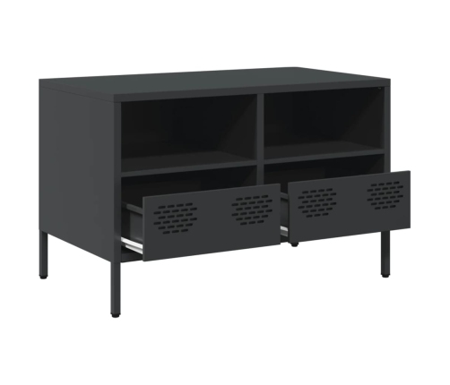 Mueble para TV acero laminado en frío negro 68x39x43,5 cm