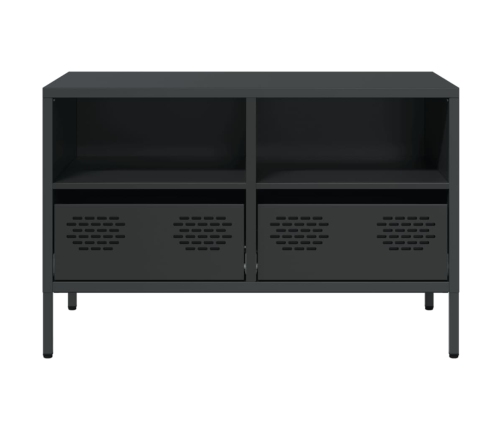 Mueble para TV acero laminado en frío negro 68x39x43,5 cm