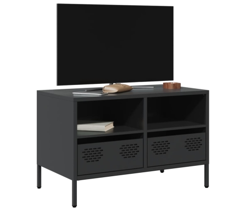 Mueble para TV acero laminado en frío negro 68x39x43,5 cm