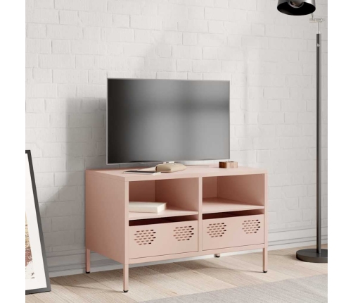 Mueble para TV acero laminado en frío rosa 68x39x43,5 cm