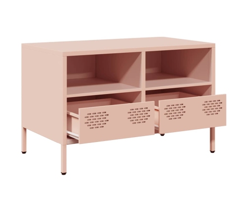 Mueble para TV acero laminado en frío rosa 68x39x43,5 cm