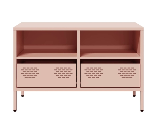 Mueble para TV acero laminado en frío rosa 68x39x43,5 cm