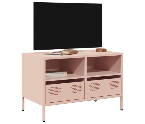 Mueble para TV acero laminado en frío rosa 68x39x43,5 cm