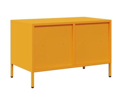 Mueble TV acero laminado en frío amarillo mostaza 68x39x43,5 cm