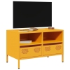 Mueble TV acero laminado en frío amarillo mostaza 68x39x43,5 cm