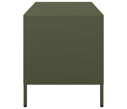 Mueble para TV acero laminado en frío verde oliva 68x39x43,5 cm