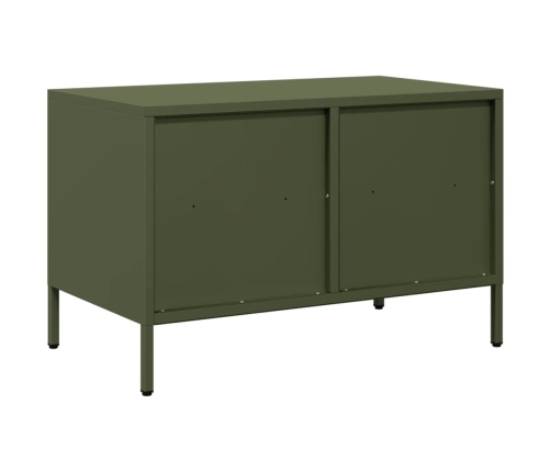 Mueble para TV acero laminado en frío verde oliva 68x39x43,5 cm