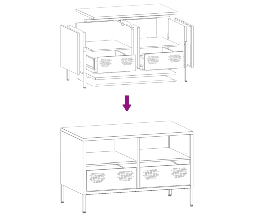 Mueble para TV acero laminado en frío verde oliva 68x39x43,5 cm