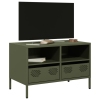 Mueble para TV acero laminado en frío verde oliva 68x39x43,5 cm