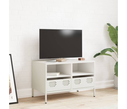 Mueble para TV acero laminado en frío blanco 68x39x43,5 cm