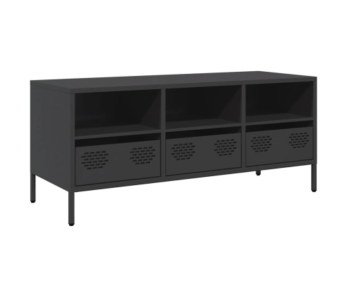 Mueble para TV acero laminado en frío negro 101,5x39x43,5 cm