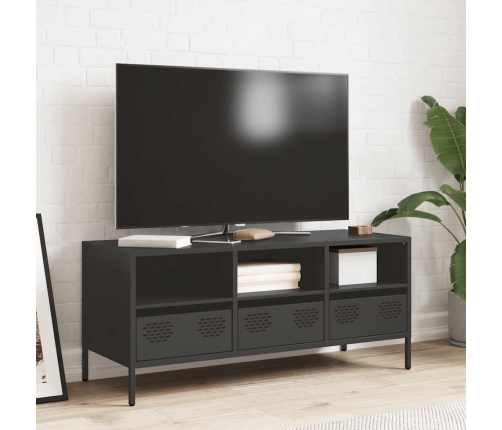 Mueble para TV acero laminado en frío negro 101,5x39x43,5 cm