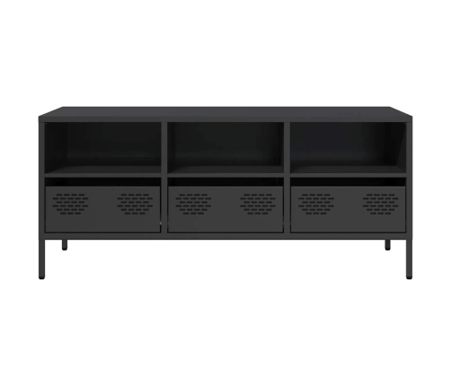 Mueble para TV acero laminado en frío negro 101,5x39x43,5 cm