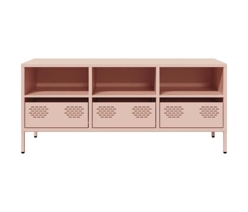 Mueble para TV acero laminado en frío rosa 101,5x39x43,5 cm