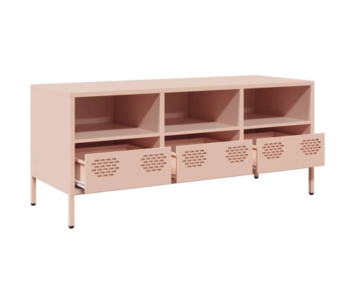 Mueble para TV acero laminado en frío rosa 101,5x39x43,5 cm