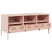 Mueble para TV acero laminado en frío rosa 101,5x39x43,5 cm