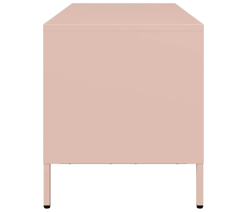 Mueble para TV acero laminado en frío rosa 101,5x39x43,5 cm