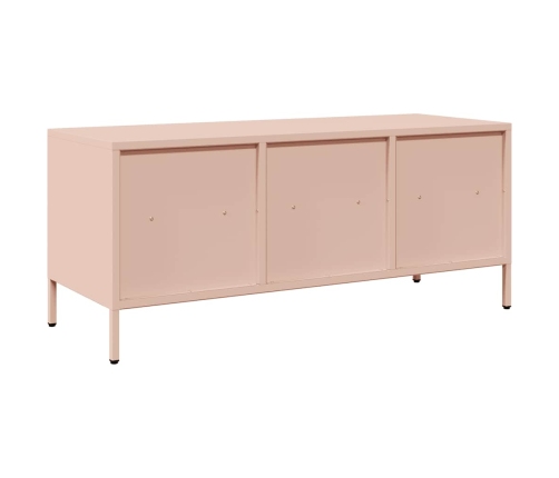 Mueble para TV acero laminado en frío rosa 101,5x39x43,5 cm