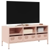 Mueble para TV acero laminado en frío rosa 101,5x39x43,5 cm