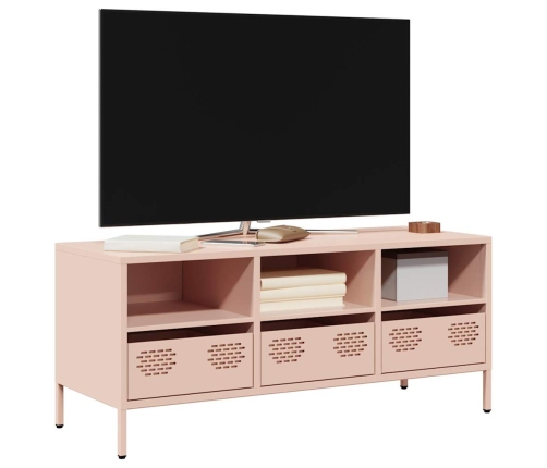 Mueble para TV acero laminado en frío rosa 101,5x39x43,5 cm