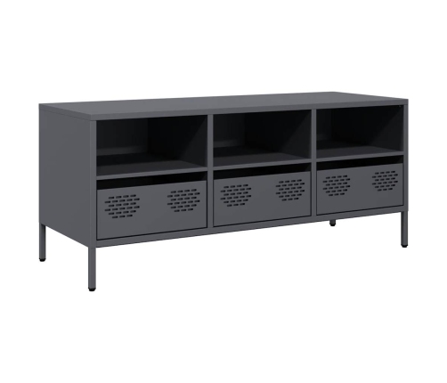 Mueble de TV acero laminado en frío antracita 101,5x39x43,5 cm