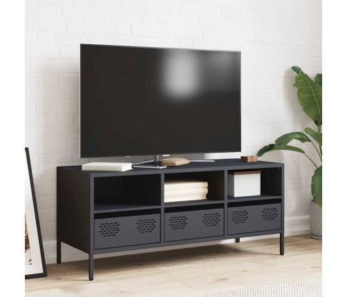 Mueble de TV acero laminado en frío antracita 101,5x39x43,5 cm