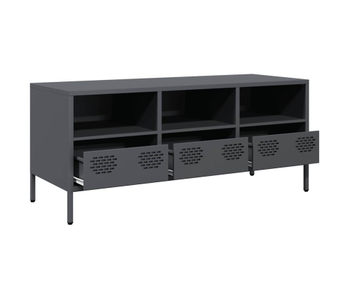 Mueble de TV acero laminado en frío antracita 101,5x39x43,5 cm